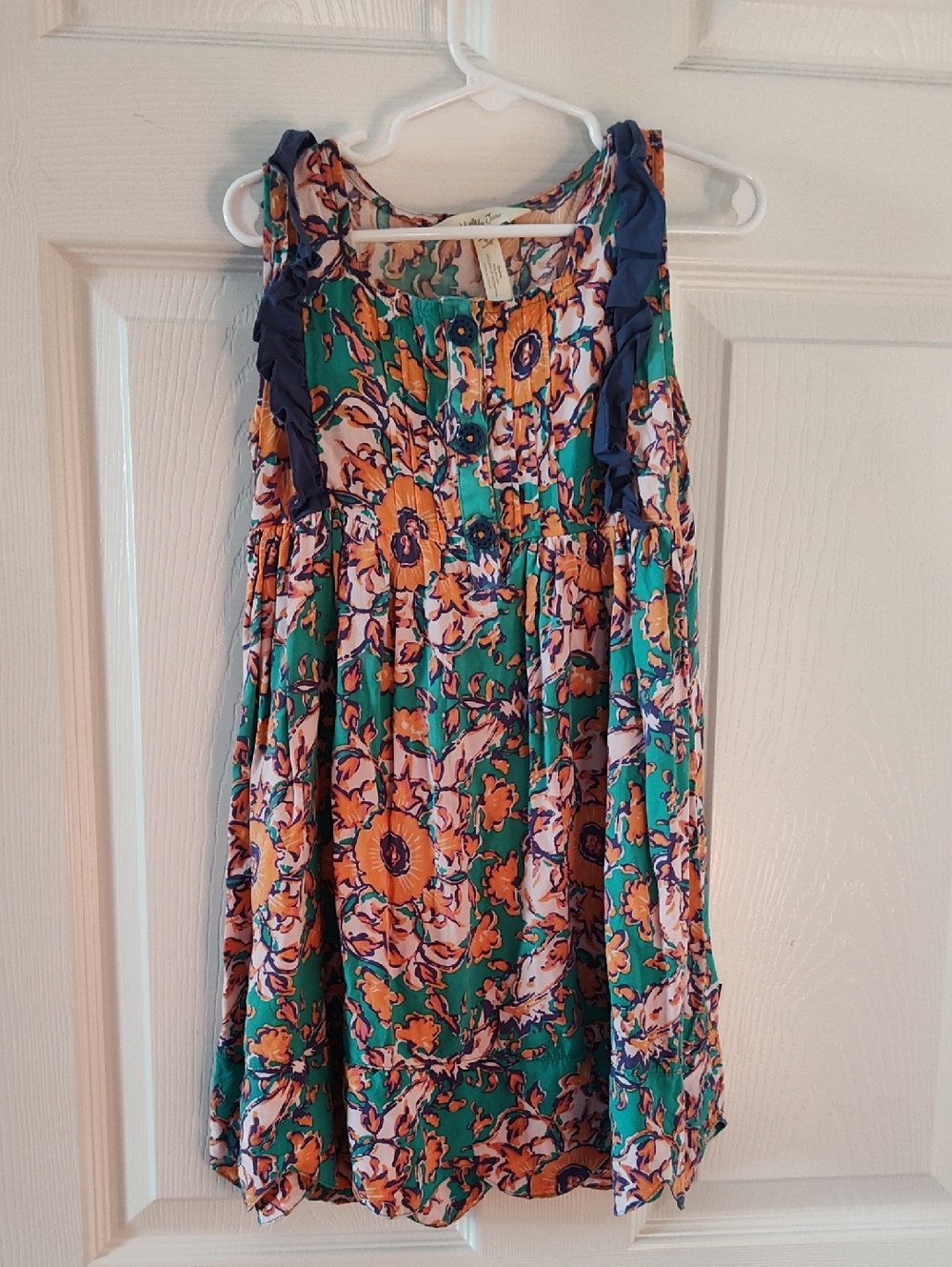 Matilda Jane Green Floral Ruffle-Trim Sundress